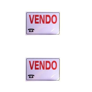 Imagem de KIT 2 PlacaS DE Sinalização 20x30 Frase: Vendo - JA