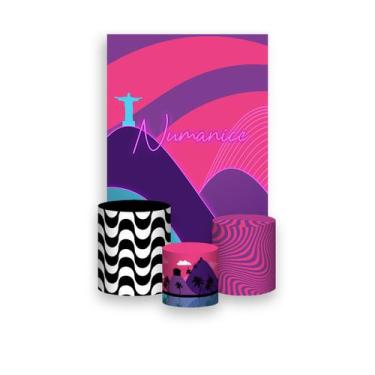 Imagem de Painel De Festa Vertical 1,50 x 2,20 + Trio De Capas Cilindro - Tardez