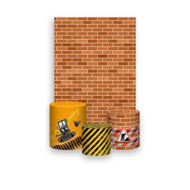 Imagem de Painel De Festa Vertical 1,50 x 2,20 + Trio De Capas Cilindro - Constr