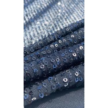 Imagem de Paete no tule de malha na cor azul marinho