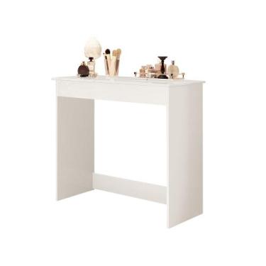 Imagem de Escrivaninha Penteadeira com Espelho e Porta Joias Paris Branco - Poli