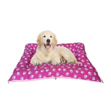 Imagem de Colchonete Médio P/ Cachorro e Gato Rosa Pet Lavável 80cm - SB