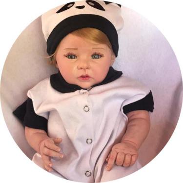 Imagem de Bebê Reborn Menino Principe Enxoval Panda Siliconado - Bonecas Reborn 