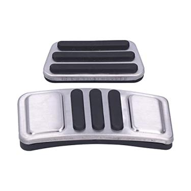 Imagem de Capa de Pedal Antiderrapante, Pedal Acelerador de Aço Inoxidável Escovado, Almofada de Pedal de Freio Adequada para 2015-2019, Design Atualizado e Instalação Simples,