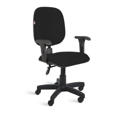Imagem de Cadeira Ágata Diretor Back Braço Regulável Tecido Preto - Shopcadeiras