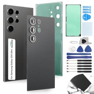Imagem de Para Samsung Galaxy S24 Ultra Back Glass Substituição para Samsung S24 Ultra 5G G928 Tampa de bateria de substituição de vidro traseiro Acessórios de porta peças com ferramentas de reparo (preto)