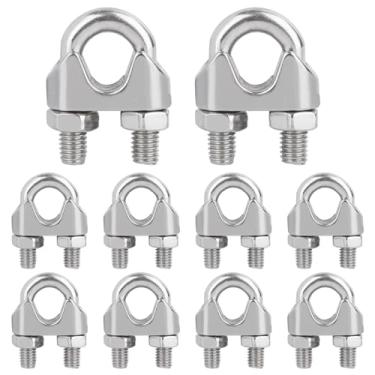 Imagem de Generic Grampo de cabo de corda de fio M10 de 3/20.3 cm Braçadeira de aço inoxidável 304 Prendedor de sela de parafuso em U, pacote com 10