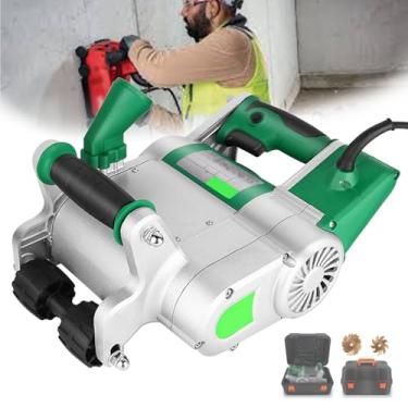 Imagem de 星姿 Caçador elétrico de parede 1100w, máquina de corte de parede de concreto portátil com dente de serra de 25 mm + 35 mm, profundidade de ranhura de 20 a 30 mm, design suspenso com caixa de