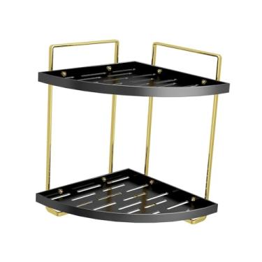 Imagem de Generic Organizador de canto para banheiro, expositor de cosméticos, organizador de maquiagem, bandeja de maquiagem, prateleira de canto decorativa para, Ouro Preto