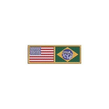 Imagem de BP0055-0403-041 USA Brasil Patch Bordado 5,5×2,5cm (D-Arquivo Matriz para bordar.)