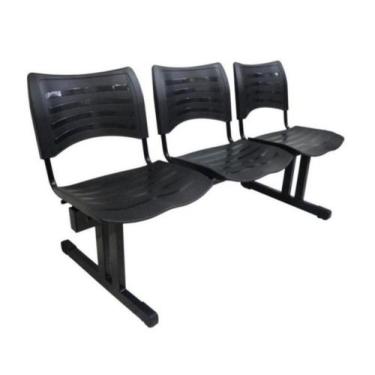 Imagem de Cadeira iso em longarina 3 lugares preta - SJS
