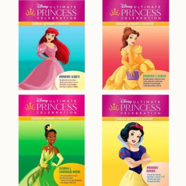 Imagem de Kit 04 Livros Coleção Aprender É Incrível Princesas Disney Aprendendo 
