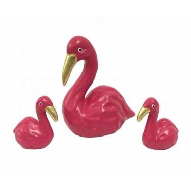 Imagem de Família De Miniatura Enfeite Decoração Trio Flamingo - Hp Decor