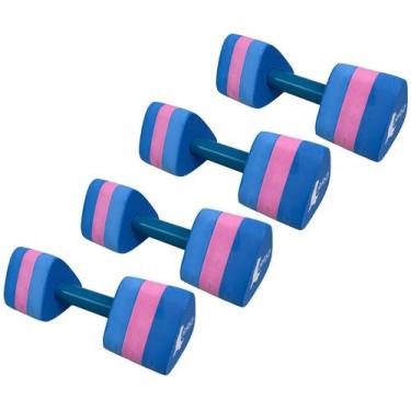 Imagem de Kit 2 Pares Halteres Hidroginástica 100% EVA DF1092-R M Azul/Rosa Dafo