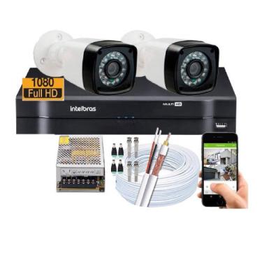Imagem de Kit Cftv 2 Câmeras Segurança Full Hd 1080p Dvr Intelbras S/HD