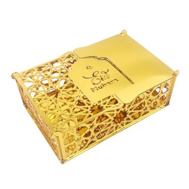 Imagem de Bandeja de Ramadã Eid Mubarak Bandeja de servir de acrílico oca com espelho, prato de frutas, sobremesa, estrelas, doces, recipiente de armazenamento, suporte de exibição faça você mesmo, Ramadã Islã