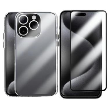 Imagem de Kit Proteção Compatível iPhone 15 Pro, Capinha Clear Case Space Transparente com Película de Vidro 3D
