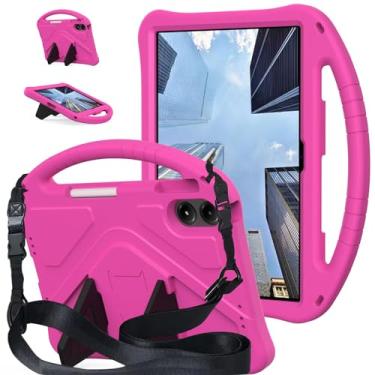 Imagem de Kwamaz Capa para tablet Onn de 12,1 polegadas 2024 (modelo: 100146663), capa à prova de choque de EVA para Walmart Onn Surf 12,1 polegadas, com alça de alça, rosa