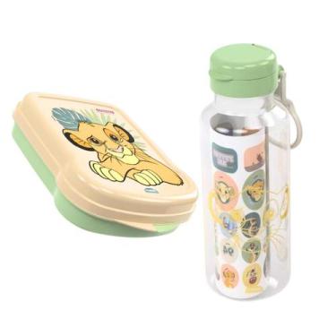 Imagem de Kit Garrafa e Sanduicheira Rei Leão Infantil Volta às Aulas - Plasutil