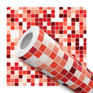 Imagem de Papel De Parede Vinílico Pastilha Vermelha Cozinha 12m - Bazar dos Qua