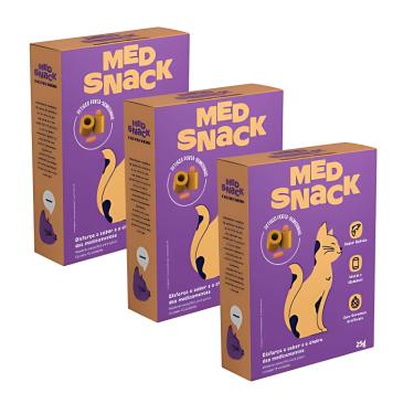 Imagem de Kit 03 Petisco Porta Remédio para Gatos MedSnack