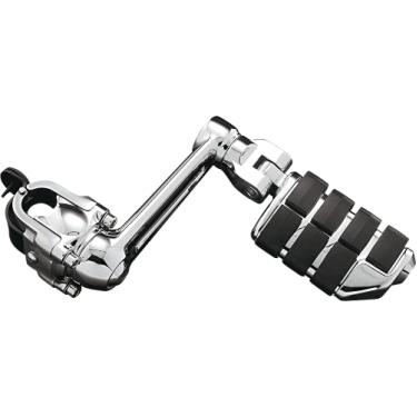 Imagem de Kuryakyn Controle de pé de motocicleta 4050: suportes de cruzeiro Ergo com pinos ISO duplos para motocicletas Honda Gold Wing GL1500 e Valquíria, cromado, 1 par, preto