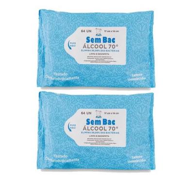 Imagem de Lenço Umedecido 128 unidades A 70  Antibactericida SEMBAC