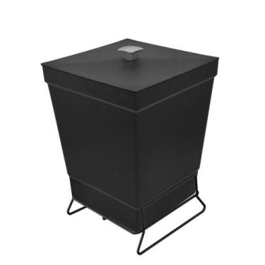 Imagem de Lixeira para Banheiro de Plástico com Suporte Apoio Black - Stolf, Pre