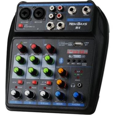 Imagem de Mixer, Mixer de áudio Profissional, Mesa de Som, 4/3/2 Canais Mixer de Placa de Som com Bluetooth, Interface de Audio, Mesa de Som 4 Canal, Mesa de Som Digital, Placa de Audio, Controladora Dj