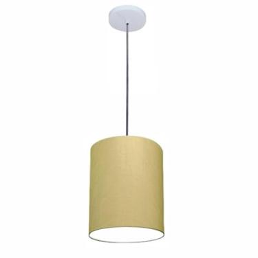 Imagem de Lustre Luminária Pendente Vivare Free Lux PE-4103BR Cúpula em Tecido 15x20cm - Algodão-crú
