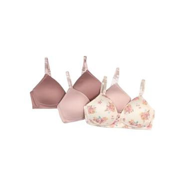 Imagem de TAHARI Pacote com 3 sutiãs de treinamento sem aro para meninas – alças ajustáveis, macio e confortável, ideal para adolescentes e iniciantes, Adobe Rose, 30A