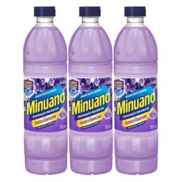 Imagem de Kit com 3 Desinfetante Perfumado Minuano Lavanda 500ml
