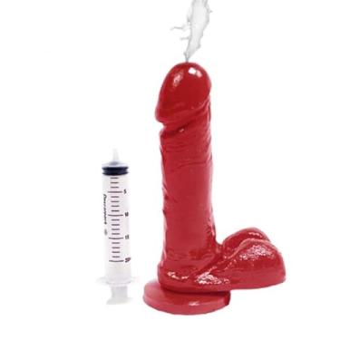 Imagem de Pênis Ejaculador 18x4cm com Seringa Maximum Vermelho - Coleção Lovetoys