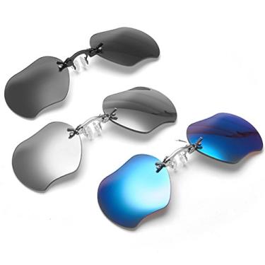 Imagem de PROSOOL Sunglasses Pacote com 3 óculos de sol retrô Clip On Nose Matrix Morpheus Movie sem aro (pacote com 3, 3 cores), tamanho normal