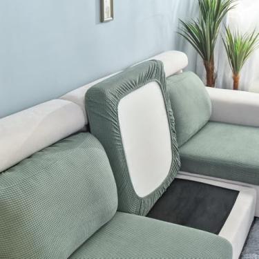 Imagem de Capa de almofada para assento de sofá, protetor de móveis para animais de estimação, crianças, elástica, lavável, removível, capa de sofá, ciano, tamanho XL