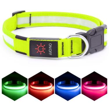 Imagem de Coleira LED para cães VIZPET ajustável USB recarregável verde