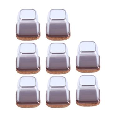 Imagem de Protetores de Piso da Perna da Cadeira de 8pcs, Cobertura de Proteção Dos Pés da Perna de Móveis Com Feltro, Sem Ruídos, Fácil de Usar para Cadeira, Mesa, sofá (M quadrado)