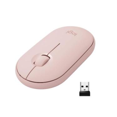 Imagem de Mouse sem fio Logitech Pebble Bluetooth/2,4 GHz rosa rosa