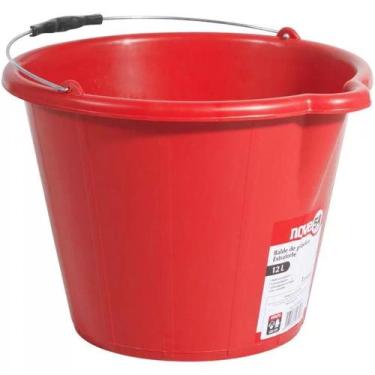 Imagem de Balde Plástico Extra-Reforçado Vermelho 12 Litros - 33.15.400.121 - NO