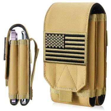 Imagem de MOLLE Pouch Tactical – Bolsa de telefone EDC de bolso duplo e bolsa utilitária de primeiros socorros, acessórios MOLLE para cinto/colete/mochila, serve na maioria dos smartphones e torniquete/bandagem