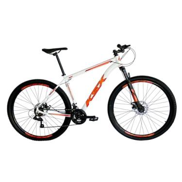 Imagem de Bicicleta Aro 29 Bike MTB 21v Marchas KSW ou KSX XLT 200 Cabeamento Superior Interno (BRANCA BRILHO (ADS LARANJA), 17)