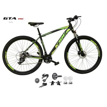 Imagem de Bicicleta Aro 29 Ksw Xlt Kit 2x9 Gta Sunrun Freio Disco K7 Garfo com Trava (Preto/Verde, 15)