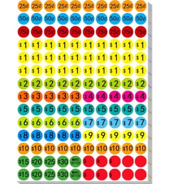 Imagem de Adesivos de preço de venda de garagem, 3500 peças de adesivos de preço de 3/4 polegadas para vendas de quintal, feiras de pulgas, feiras e uso de varejo, etiquetas de marcador, etiquetas de preço