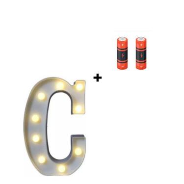 Imagem de Letra Luminária Led 3d Festa Decoração + Pilha Grátis - Partiufesta, C