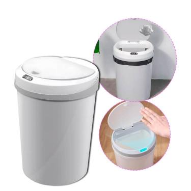 Imagem de Lixeira Automática 5L com Sensor Capacitivo, Bateria Recarregável e Design Moderno – Ideal para Banheiro, Cozinha e Escritório