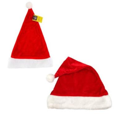 Imagem de Gorro de Papai Noel Tradicional, Vermelho e Branco, Tamanho Único, Pacote com 3