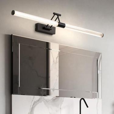 Imagem de GZZBMY Luz LED de parede para banheiro, luzes espelhadas, à prova d'água, rotação de 350°, lâmpada de parede de alumínio ajustável acima do espelho, arandela dobrável para hotel, restaurante, quarto