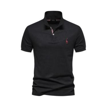 Imagem de Camisas Polo Masculinas de Algodão - Manga Curta, Sólida - Marca Aiope