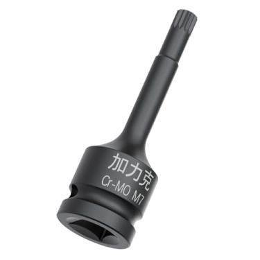 Imagem de Skweawert Chave de 1/5.1 cm M7 (7 mm) XZN Impact Triple Square Spline Bit Socket Metric 7.6 cm Comprimento Cr-Mo Steel Air Drive Alongamento Adaptador de soquete de chave de fenda Use com chaves de