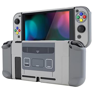 Imagem de eXtremeRate PlayVital Back Cover for Nintendo Switch, NS Joycon Handheld Controller Protector Hard Shell, Dockable Protective Case with Colorful ABXY Direction Button Caps - SFC SNES Classic EU Style